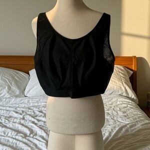 NWOT Glamorise Black Mesh Sports Bra
